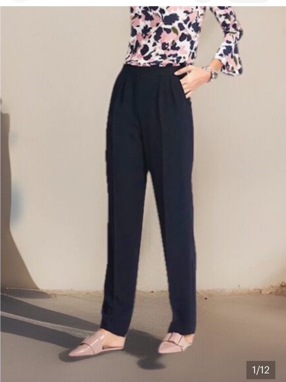The Fold Clever Crep Trouser Pants Black